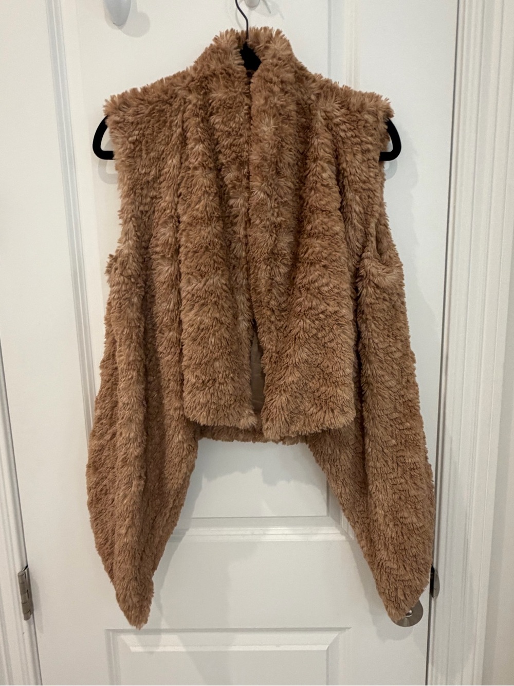 Celebrity Pink Plush Faux Fur Vest in Camel Brown